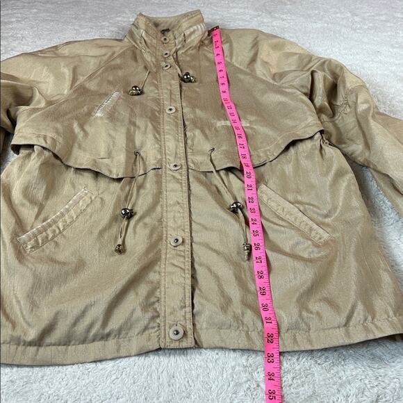 Vintage 80s Current Seen gold windbreaker jacket, size med - Picture 3 of 7